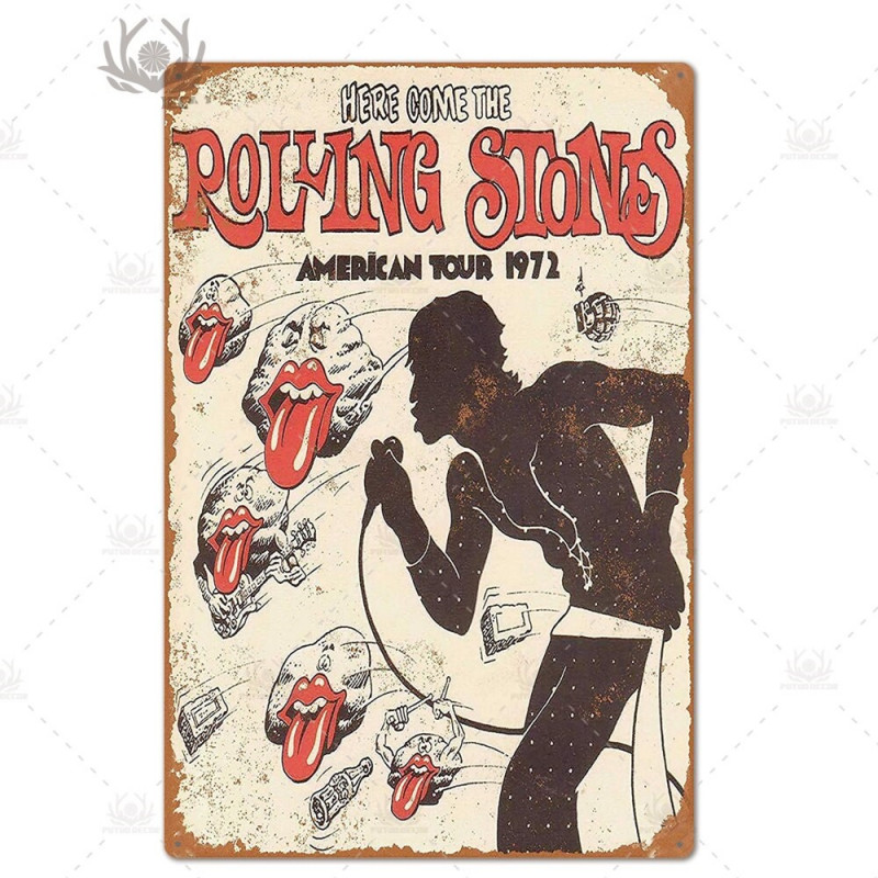 PLAQUE EN ÉTAIN THE ROLLING STONES 30 X 20 CM