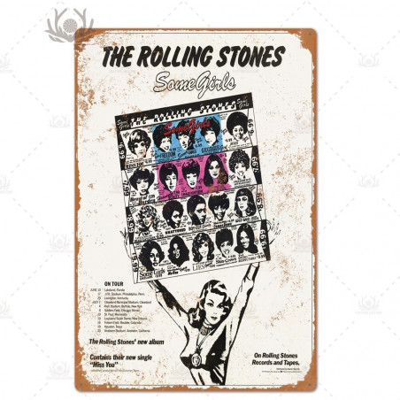 PLAQUE EN ÉTAIN THE ROLLING STONES 30 X 20 CM