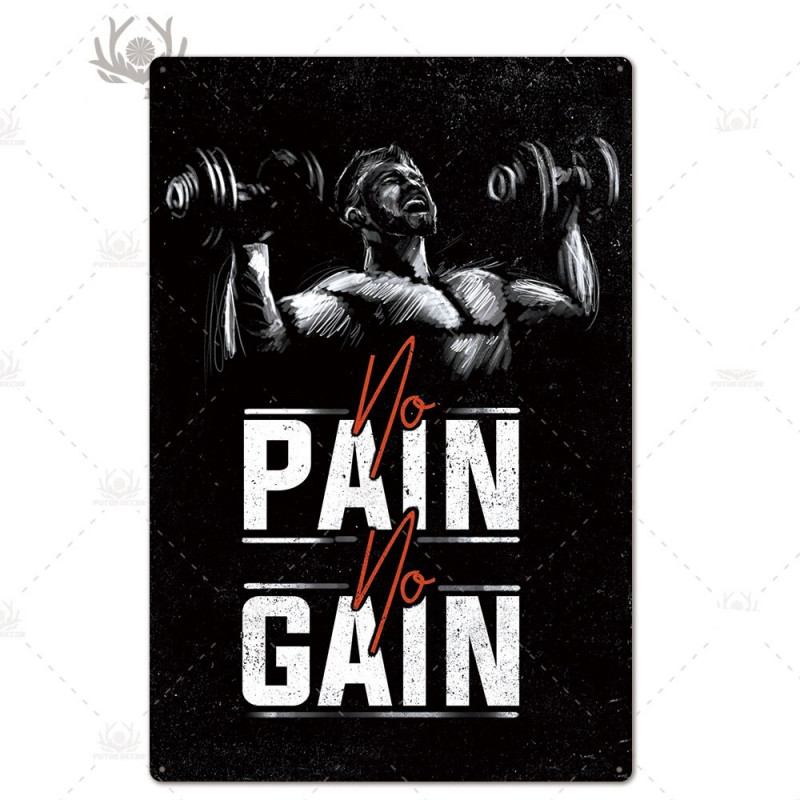 PLAQUE EN ÉTAIN MUSCULATION SPORT FITNESS 30 X 20 CM