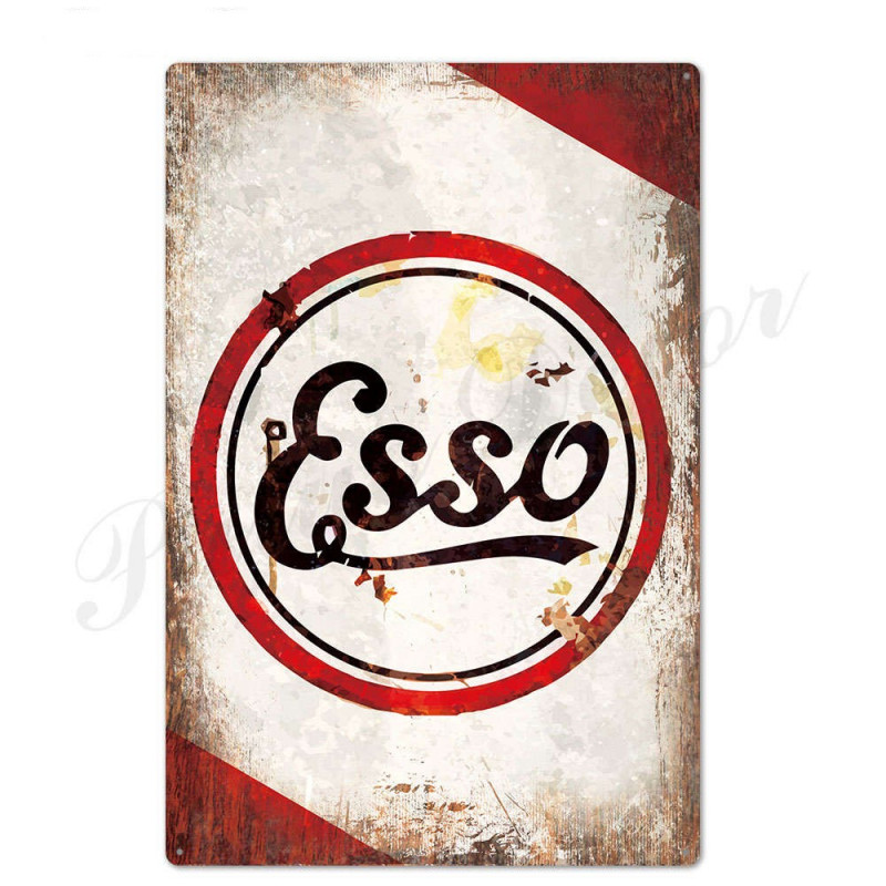 PLAQUE EN ÉTAIN ESSO 30 X 20 CM