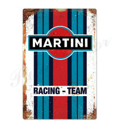 PLAQUE EN ÉTAIN MARTINI RACING TEAM   30 X 20 CM