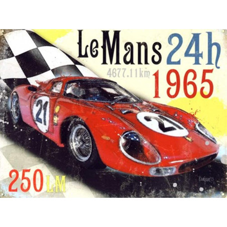 PLAQUE EN ÉTAIN FERRARI 30 X 20 CM