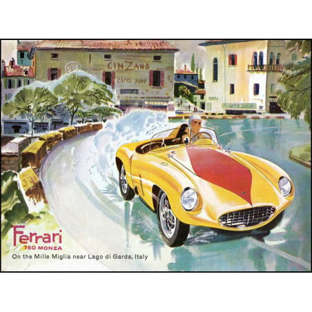 PLAQUE EN ÉTAIN FERRARI 30 X 20 CM