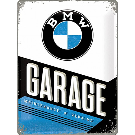 PLAQUE EN ÉTAIN BMW 30 X 20 CM