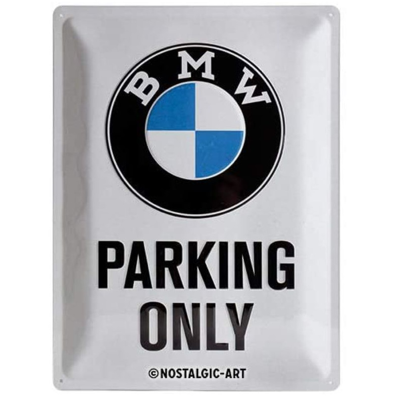 PLAQUE EN ÉTAIN BMW 30 X 20 CM