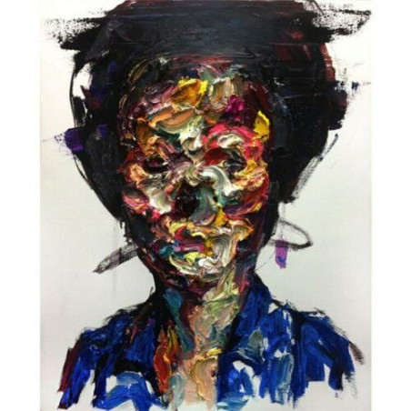 TOILE  portrait sans visage art abstrait 50x70 cm