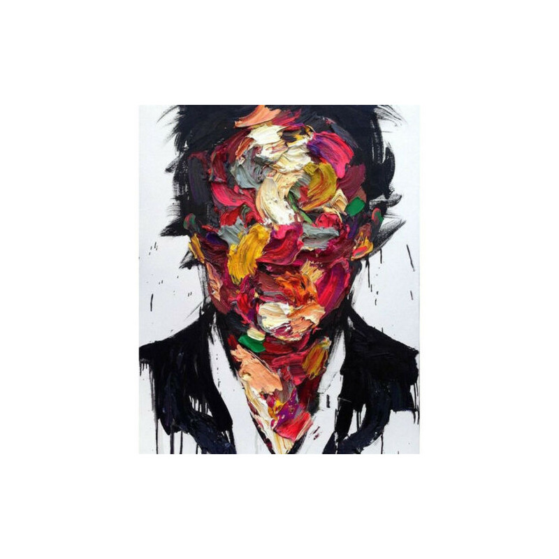 TOILE  portrait sans visage art abstrait 50x70 cm