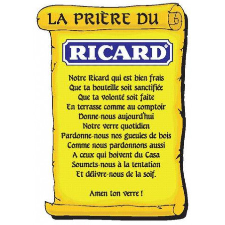 PLAQUE EN ÉTAIN RICARD 30 X 20 CM