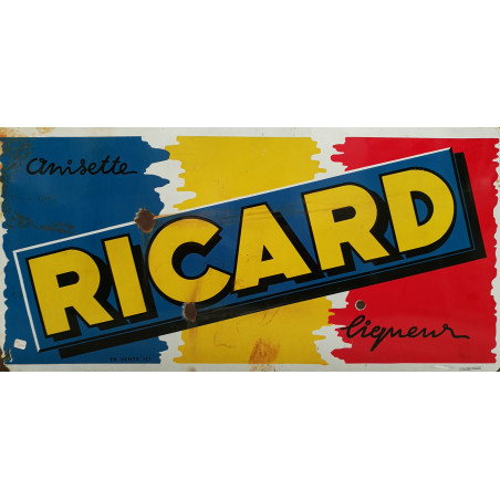 PLAQUE EN ÉTAIN RICARD 30 X 20 CM