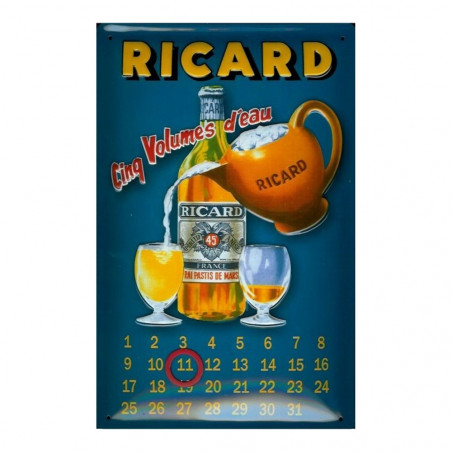 PLAQUE EN ÉTAIN RICARD 30 X 20 CM