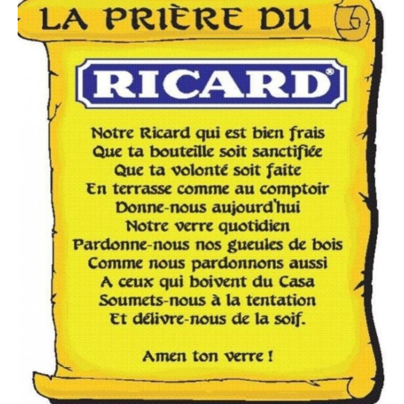 PLAQUE EN ÉTAIN RICARD 30 X 20 CM