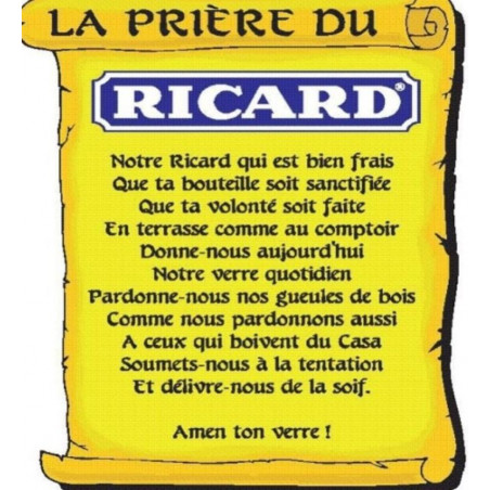 PLAQUE EN ÉTAIN RICARD 30 X 20 CM