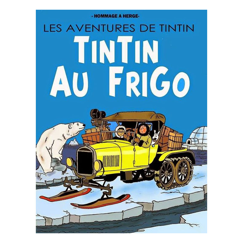 PLAQUE EN ÉTAIN TINTIN 30 X 20 CM