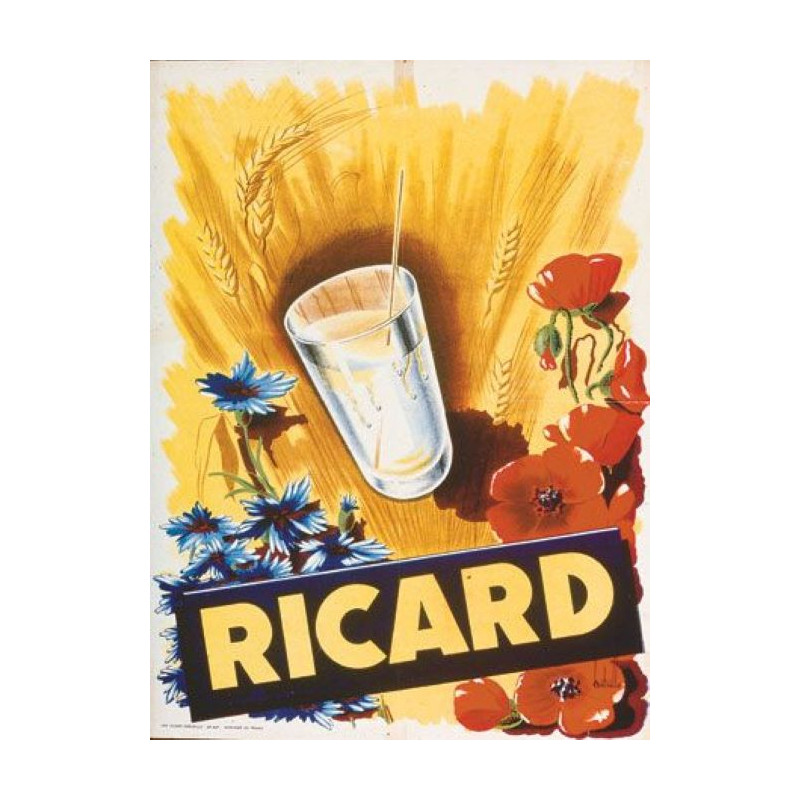 PLAQUE EN ÉTAIN RICARD 30 X 20 CM