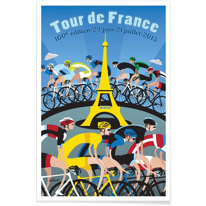 PLAQUE EN ÉTAIN TOUR DE FRANCE 30 X 20 CM