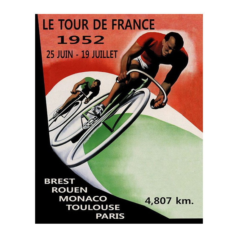 PLAQUE EN ÉTAIN TOUR DE FRANCE 30 X 20 CM