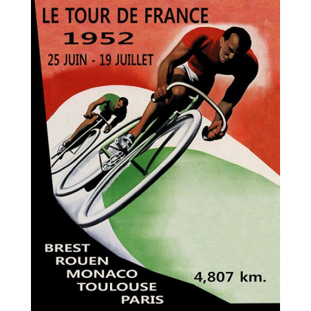 PLAQUE EN ÉTAIN TOUR DE FRANCE 30 X 20 CM