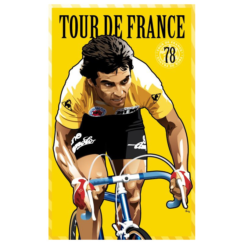 PLAQUE EN ÉTAIN TOUR DE FRANCE 30 X 20 CM