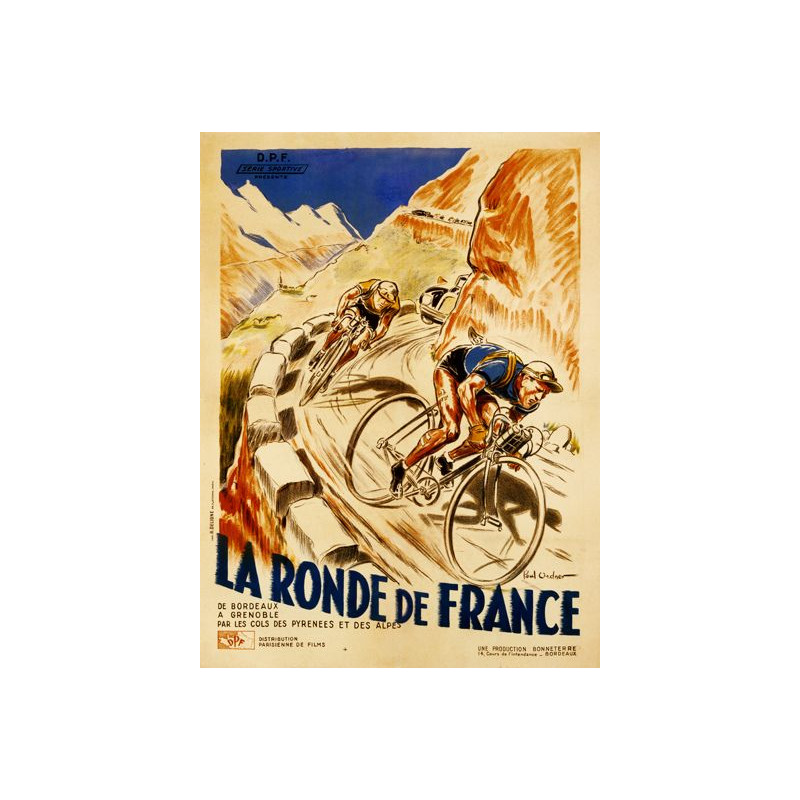 PLAQUE EN ÉTAIN TOUR DE FRANCE 30 X 20 CM