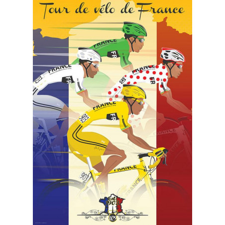 PLAQUE EN ÉTAIN TOUR DE FRANCE 30 X 20 CM