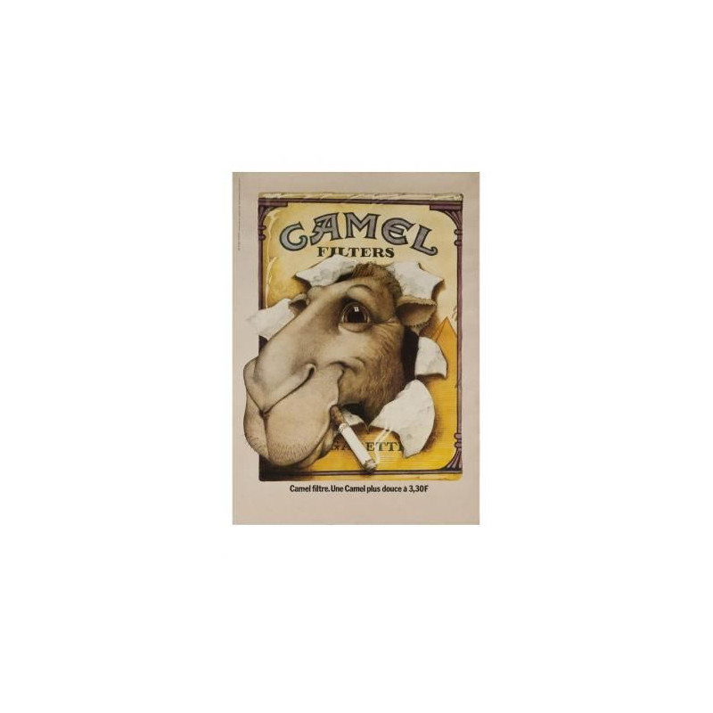 PLAQUE EN ÉTAIN CAMEL  30 X 20 CM