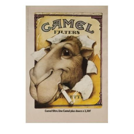 PLAQUE EN ÉTAIN CAMEL  30 X 20 CM