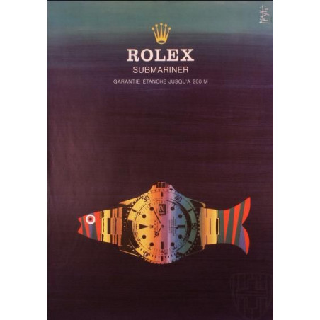 PLAQUE EN ÉTAIN ROLEX  30 X 20 CM