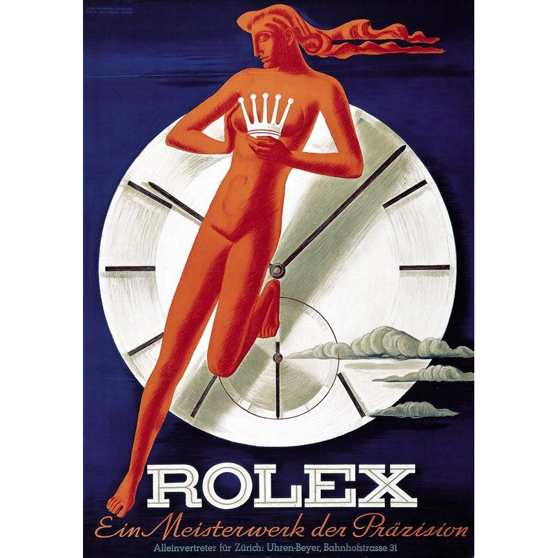 PLAQUE EN ÉTAIN ROLEX  30 X 20 CM