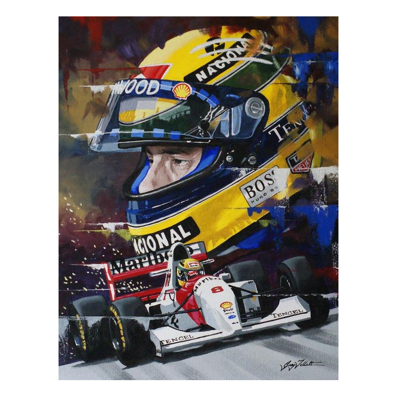 PLAQUE EN ÉTAIN AYRTON SENNA 30 X 20 CM