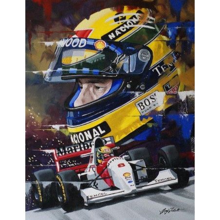 PLAQUE EN ÉTAIN AYRTON SENNA 30 X 20 CM