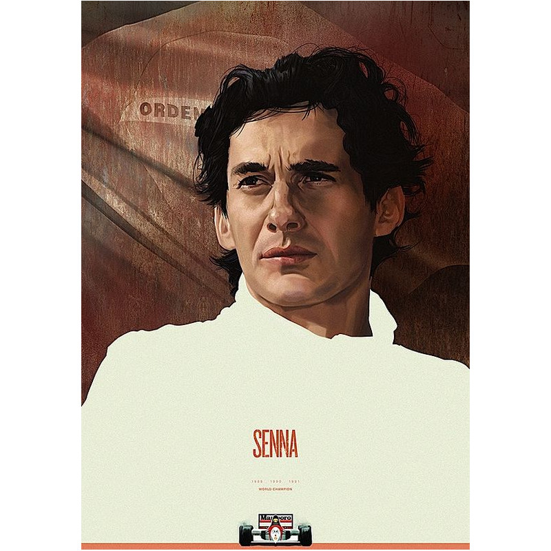 PLAQUE EN ÉTAIN AYRTON SENNA 30 X 20 CM