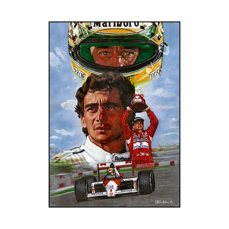 PLAQUE EN ÉTAIN AYRTON SENNA 30 X 20 CM