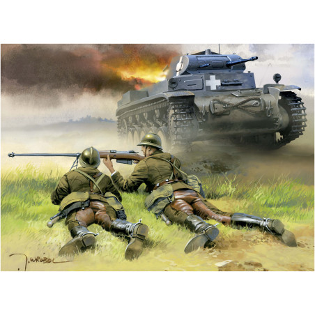 PLAQUE EN METAL ÉTAIN guerre char d'assaut tank    30 X 20 CM