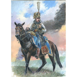 PLAQUE EN METAL ÉTAIN soldat cavalerie empire 30 X 20 CM