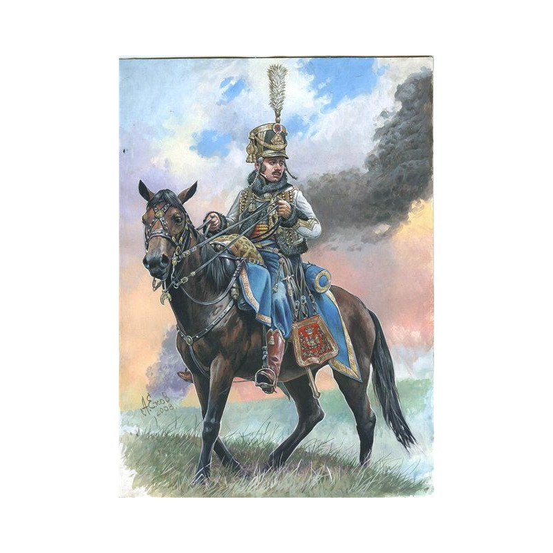 PLAQUE EN METAL ÉTAIN soldat cavalerie empire 30 X 20 CM