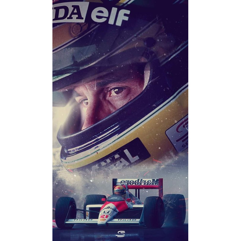 PLAQUE EN METAL ÉTAIN  formule 1 f1 Ayrton Senna  30 X 20 CM