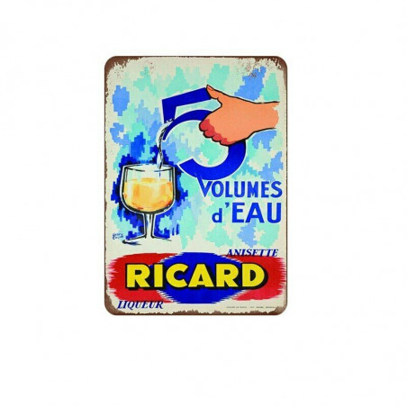 PLAQUE EN ÉTAIN RICARD 30 X 20 CM