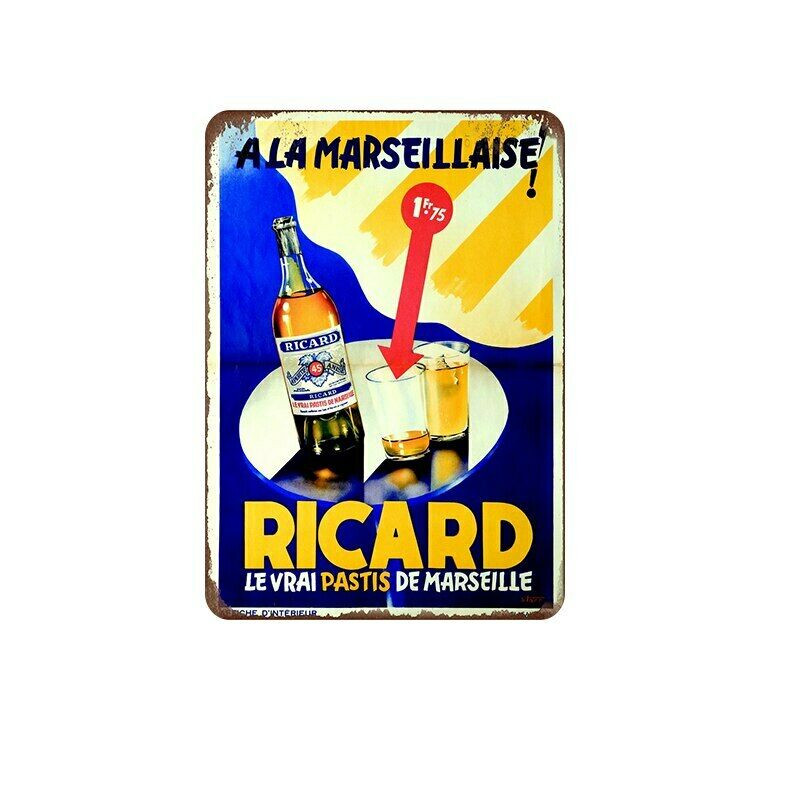 PLAQUE EN ÉTAIN RICARD 30 X 20 CM